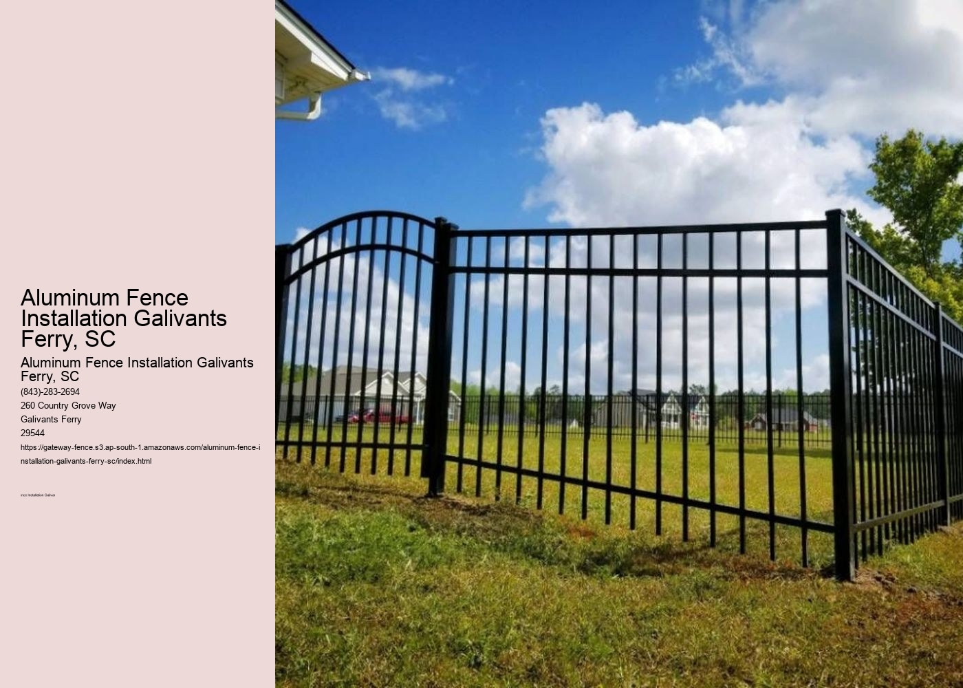 Aluminum Fence Installation Galivants Ferry, SC