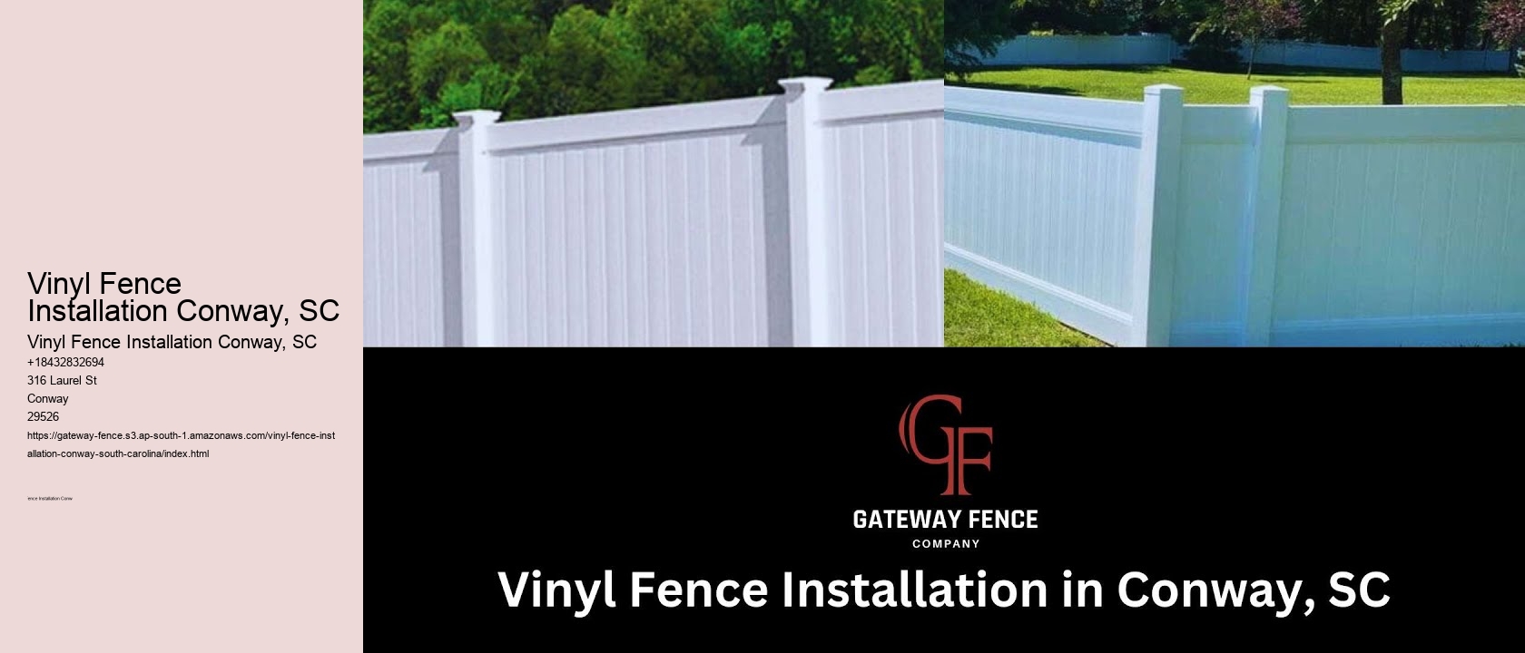 Vinyl Fence Installation Conway, SC